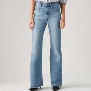 calça jeans levi's® ribcage bells lavagem clara